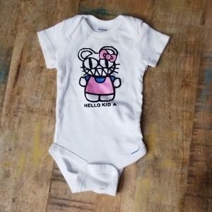 COPY - 0-3M Radiohead "Hello Kid A" Gerbers onesie